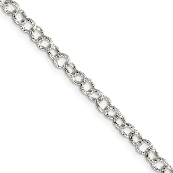 4.5mm, Sterling Silver Fancy Solid Rolo Chain Necklace, 16...